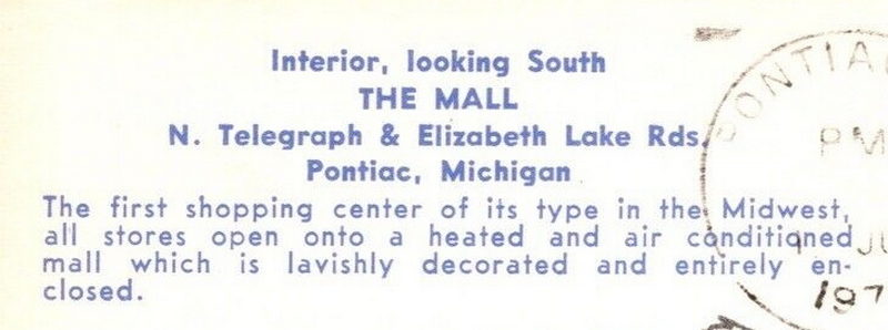 Summit Place Mall (Pontiac Mall) - Vintage Postcard